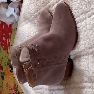 Brown suede ankle boots